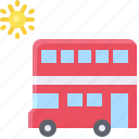 bus, double decker, summer, transport, vehicle