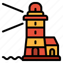 buildings, guide, lighthouse, sea, tower