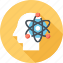 atom, head, human, mind, power, science, thinking