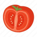 cut, food, fruit, half, red, tomato, vegetable