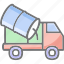 industrial, truck, dump, cement 