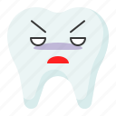 angry, emoji, emoticon, face, tooth