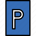 lot, parking, sign, traffic, transport