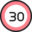 road, sign, speed, limit