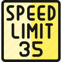 road, sign, speed, limit