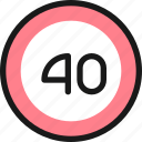 road, sign, speed, limit