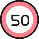 road, sign, speed, limit