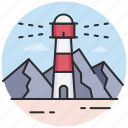 lighthouse, tower, guide, beacon