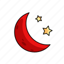 crescent, forecast, moon, night, sleep, stars, weather