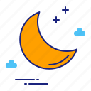 moon, crescent, forecast, night, weather