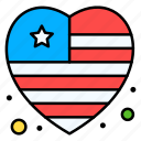 american, flag, star, stripes, heart