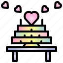 cake, valentine, heart, love, lump, wedding, romantic