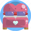 bed, couple, decor, heart, love, pink, valentines