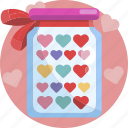 colorful, couple, heart, jar, love, romance, valentines