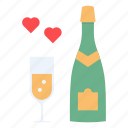 celebrate, champagne, date, day, heart, love, valentines