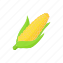 cartoon, corn, food, maize, vegetarian, yellow