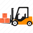 forklift, warehouse, delivery, transportation, goods, logistics, boxes