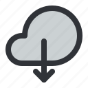 weather, cloud, arrow, download, storage