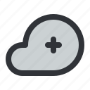 weather, cloud, add, plus, storage