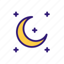 forecast, moon, night, star, weather, weather icon