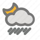 cloud, cloudy, moon, rain, rainfall, weather