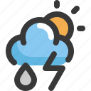 climate, cloud, forecast, rain, sun, thunder, weather