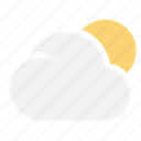 cloudy, cloud, sun, weather