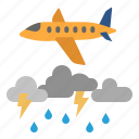 weather, sky, aircraft, cloud, rain, thunder, storm