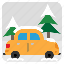 weather, snow, winter, car, christmas, tree