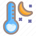 night, thermometer, moon, weather, climate, temperature, cloudy