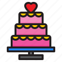 cake, wedding, love, heart, valentine