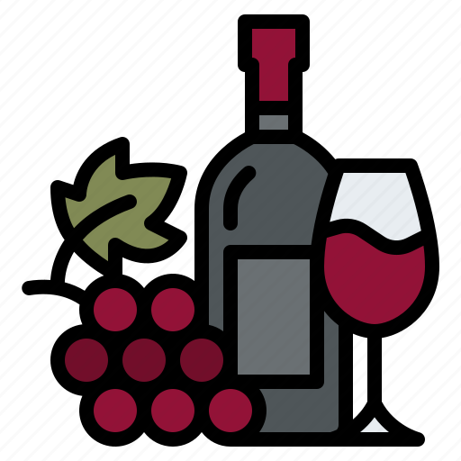 Bottle, glass, grape, winery icon - Download on Iconfinder