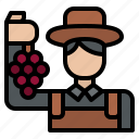 farmer, hold, grape, winery