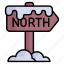 guidepost, fingerpost, direction, north, pole, signpost, snow 