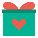 box, gift, heart, present