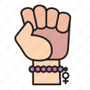 feminism, fist, gesture, hand, protest, punch, women