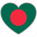 bangladesh, flag heart, country, flag, love