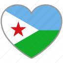 djibouti, flag heart, country, flag, love, nation