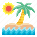 island, beach, sun, nature, landscape