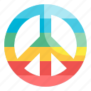 peace, hippy, circular, symbol, sign