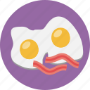 bacon, breakfast, eat, eggs, food