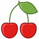 cherries, cherry, fruit, garden, leaf, vitamins