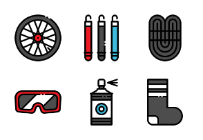 Bicycle accessories fill outline