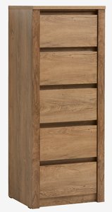 5 drawer chest VEDDE wild oak