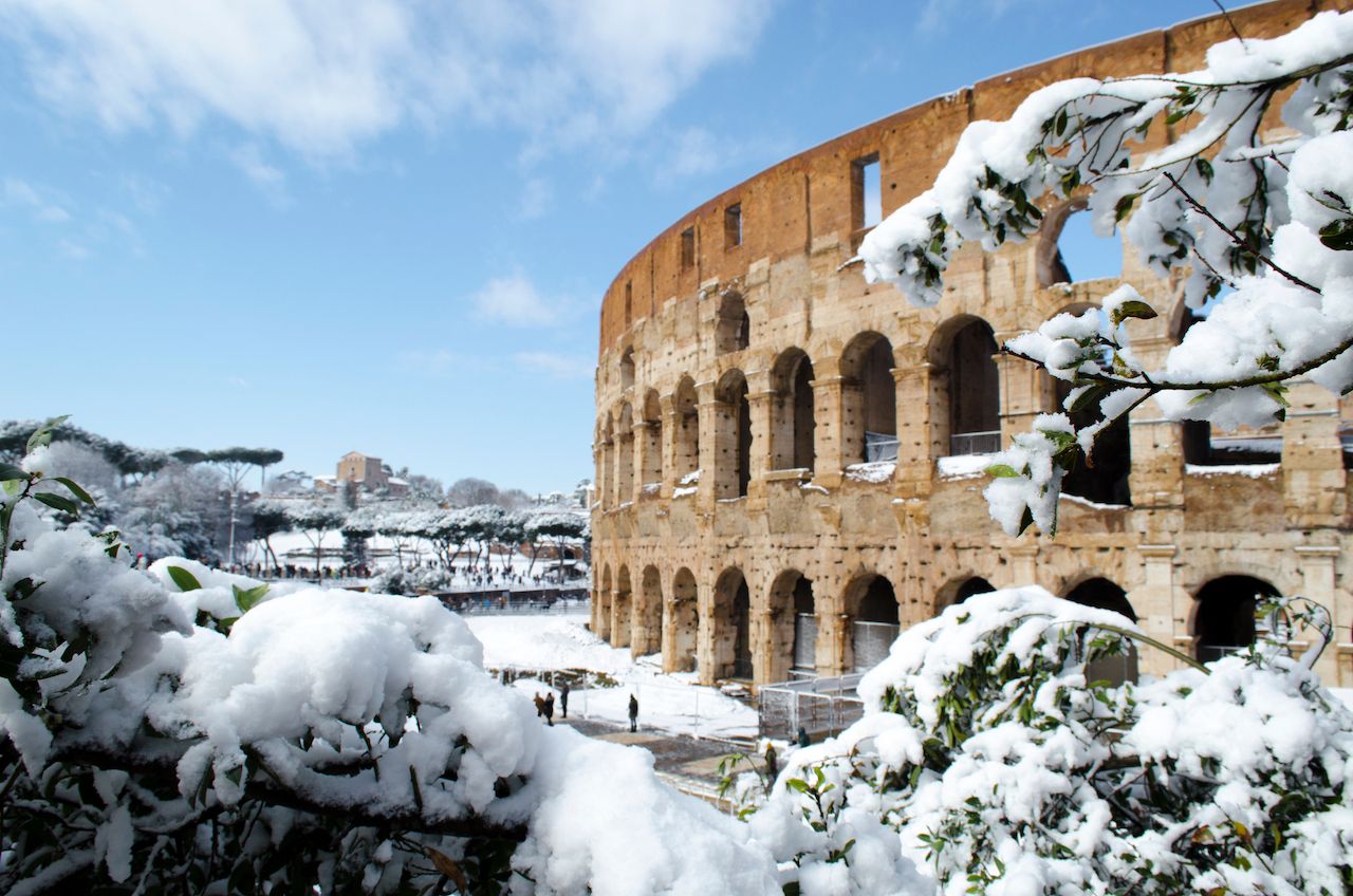 Roman Coliseum in winter