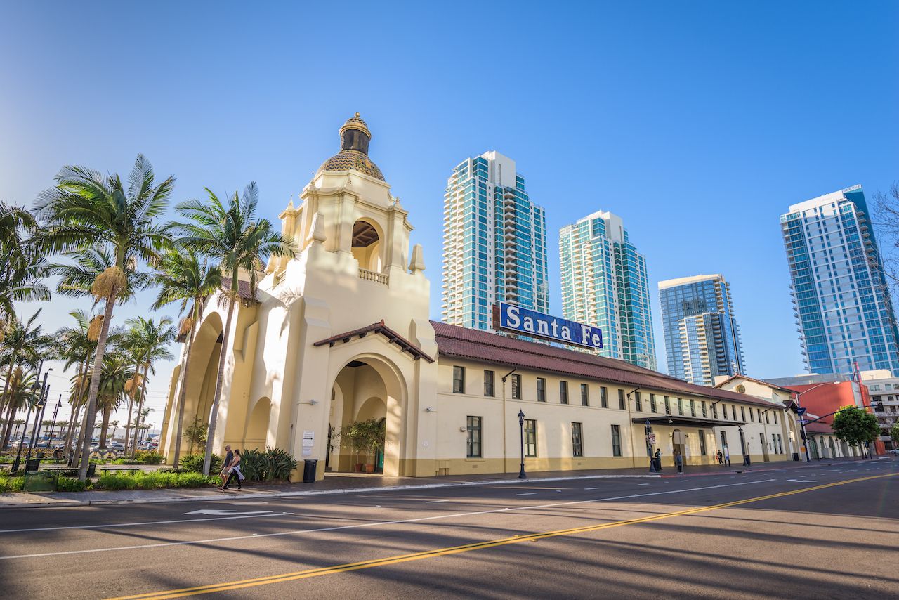 San,Diego,,California,-,February,26,,2016:,Santa,Fe,Depot, beautiful train stations