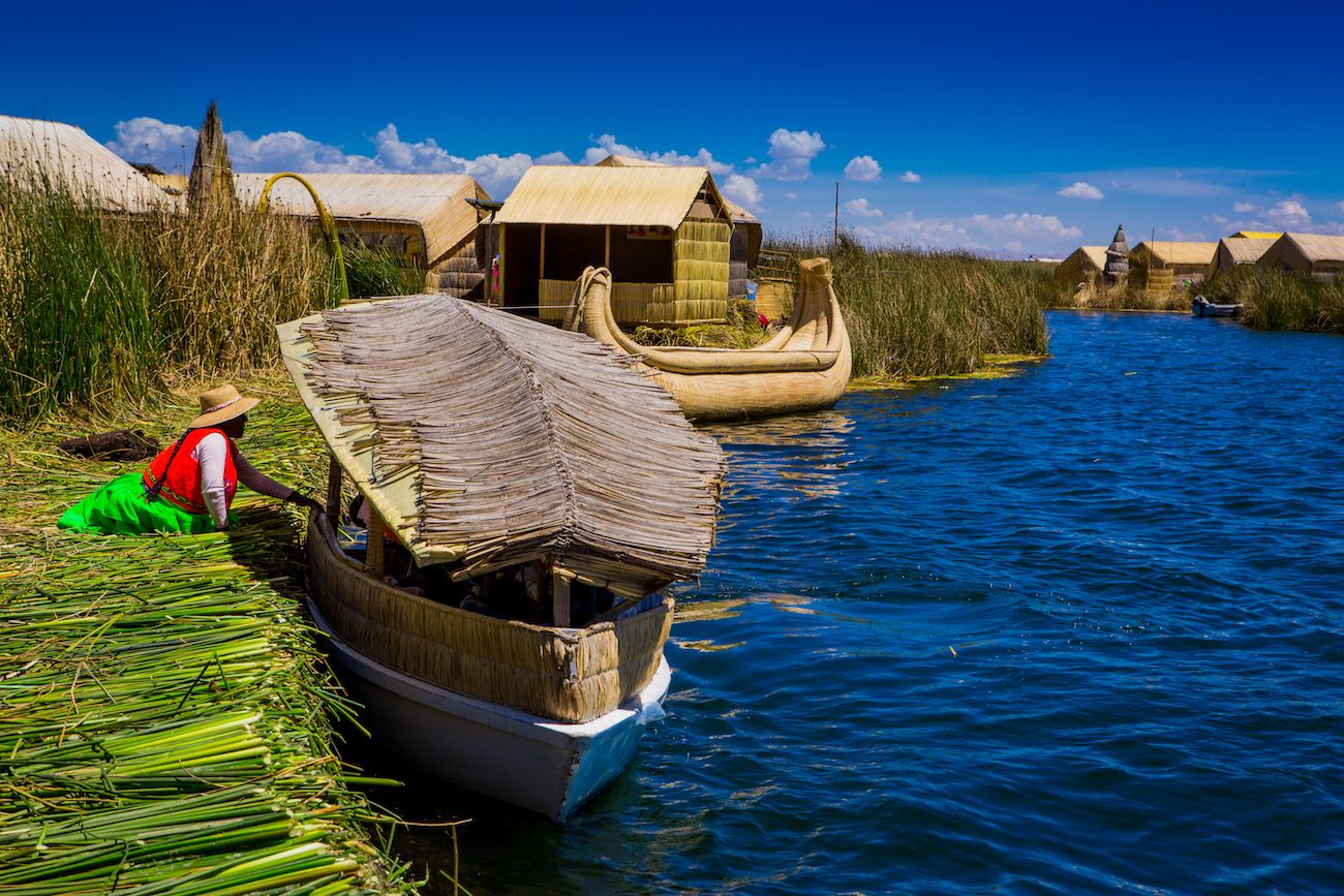 The Uros Islands and the boats made of totora reeds