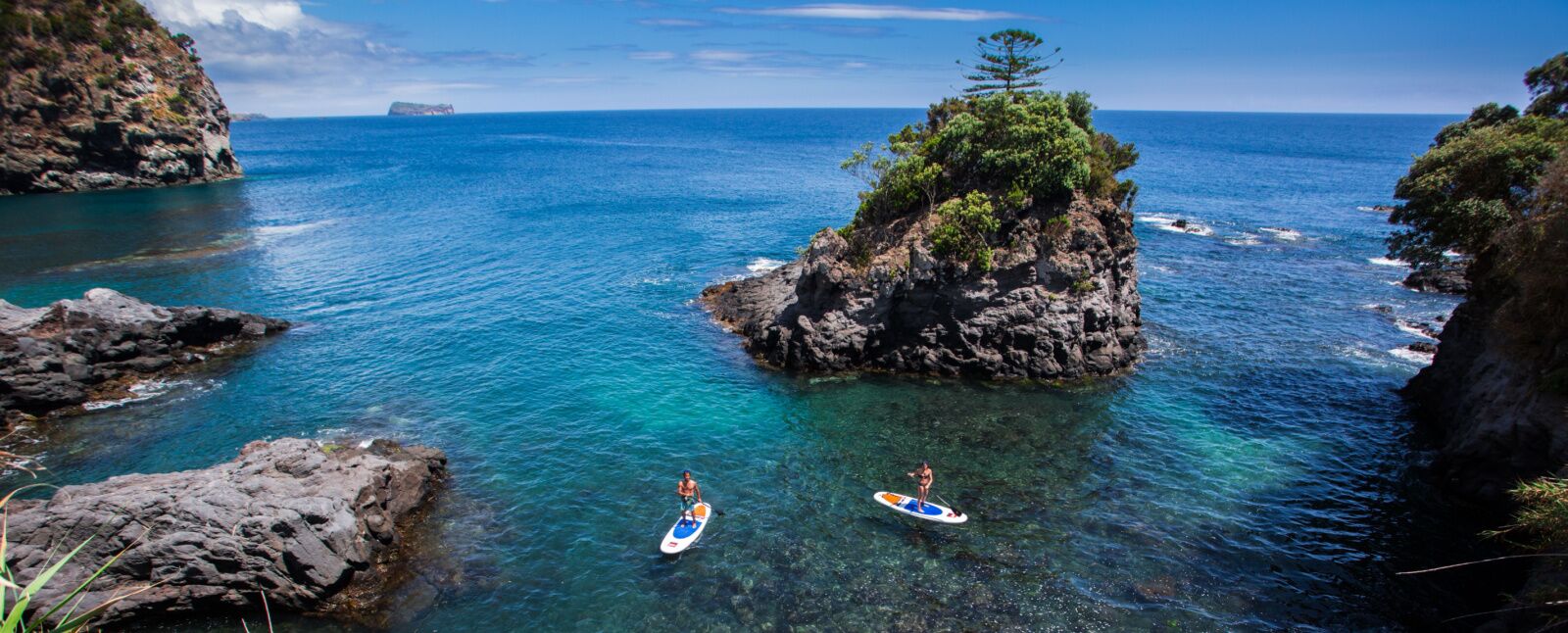 people paddleboarding in the azores