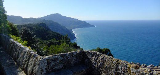 Hiking on GR221 route in mallorca