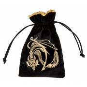 Bourse Velour - Dragon : Noir et Or